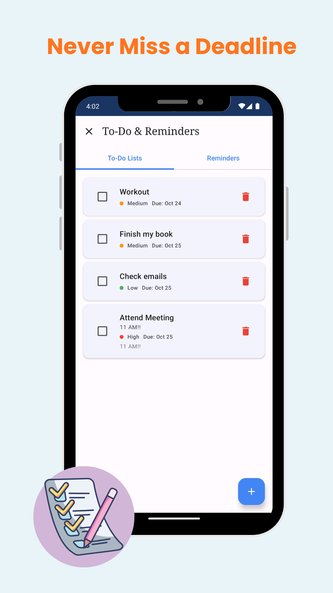 Tasks Screen